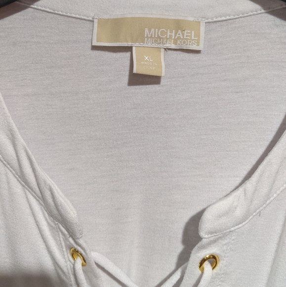 Michael Kors Viscose White and Gold XL Soft Long sleeve - Picture 3 of 9